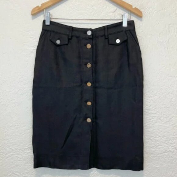 Vintage Dolce & Gabbana Skirt Button Down Gray Black 44 Medium M - Picture 1 of 7